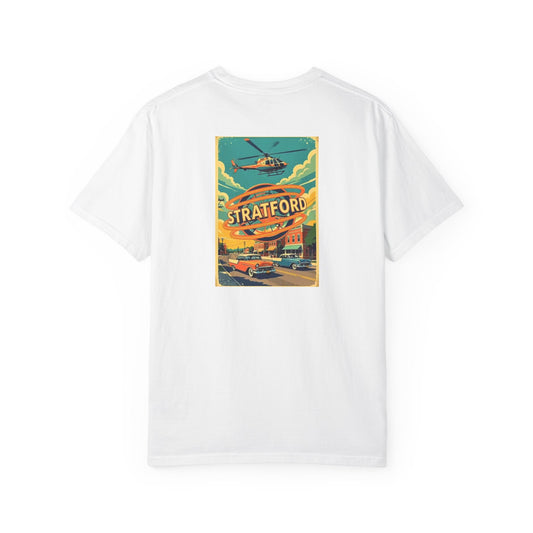 Stratford Connecticut Vintage Retro Back Printed Art Series Cotton Tee - Black Logo