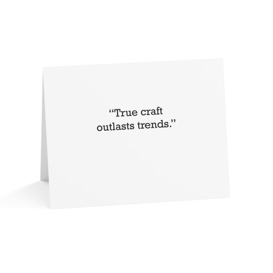 Quote 33 True Craft Outlasts Vintage Retro Thank You Card Set - Black Logo