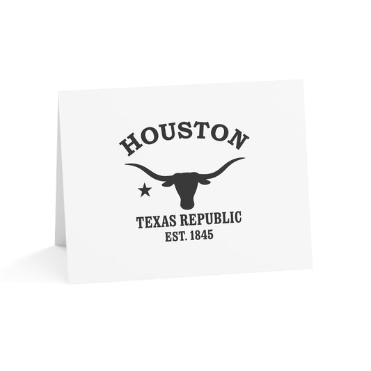 Houston Texas Vintage Retro Thank You Card Set - Black Logo