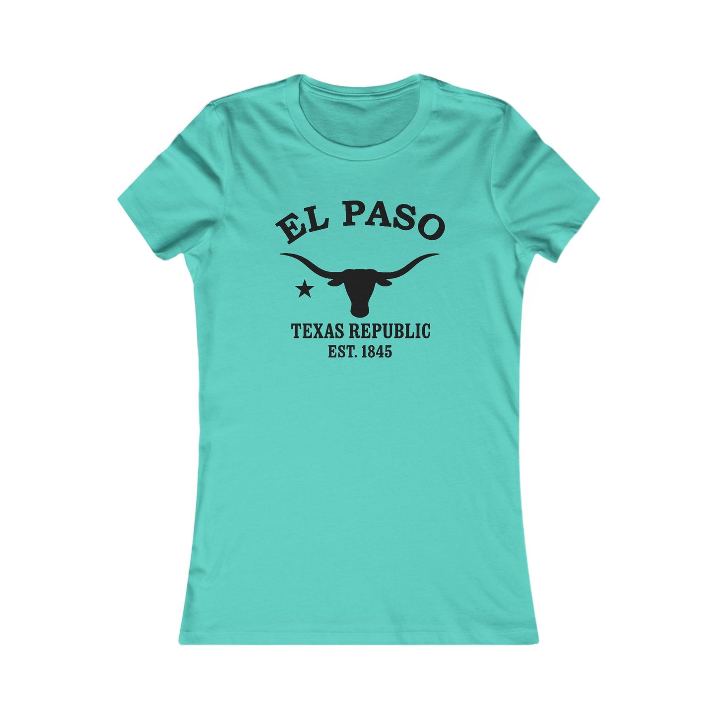 El Paso Texas Vintage Retro Womens Fitted Ringspun Cotton Tee - Black Logo