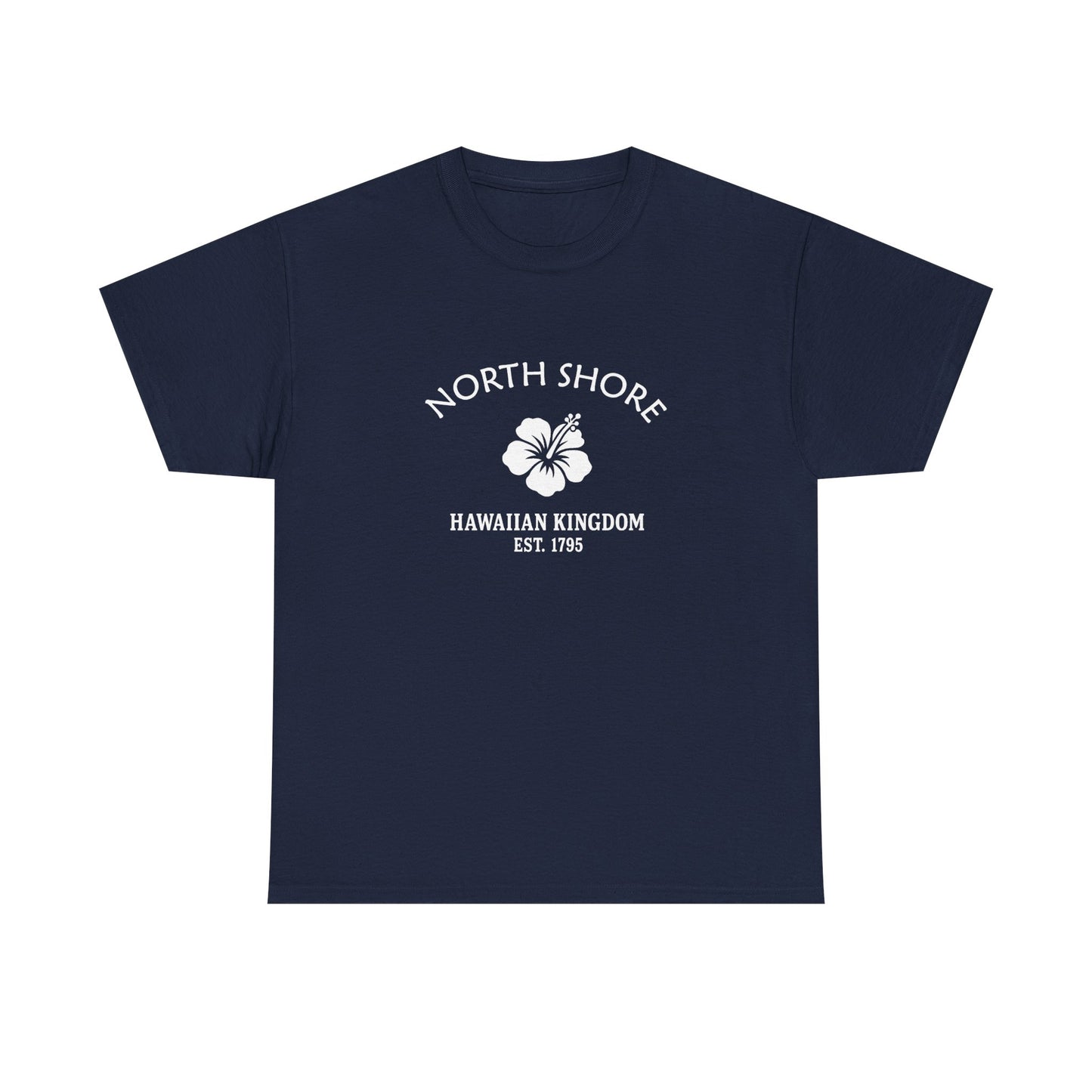 North Shore Hawaii Vintage Retro Unisex Heavy Cotton Tee - White Logo