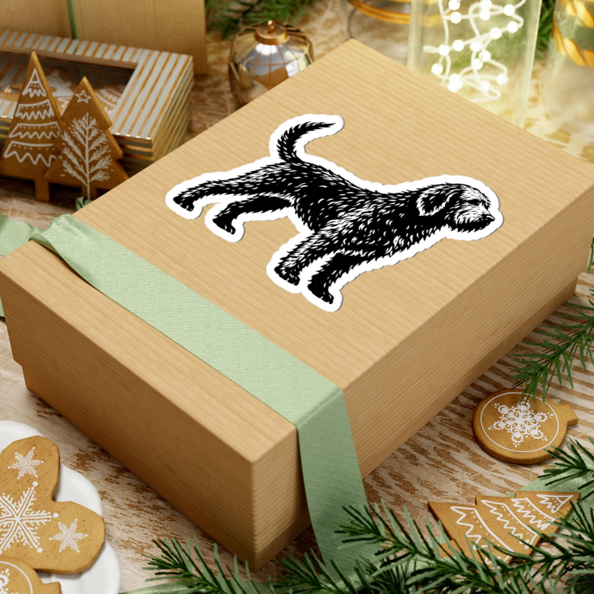 Otterhound Vintage Retro Kiss-Cut Vinyl Sticker - Standing