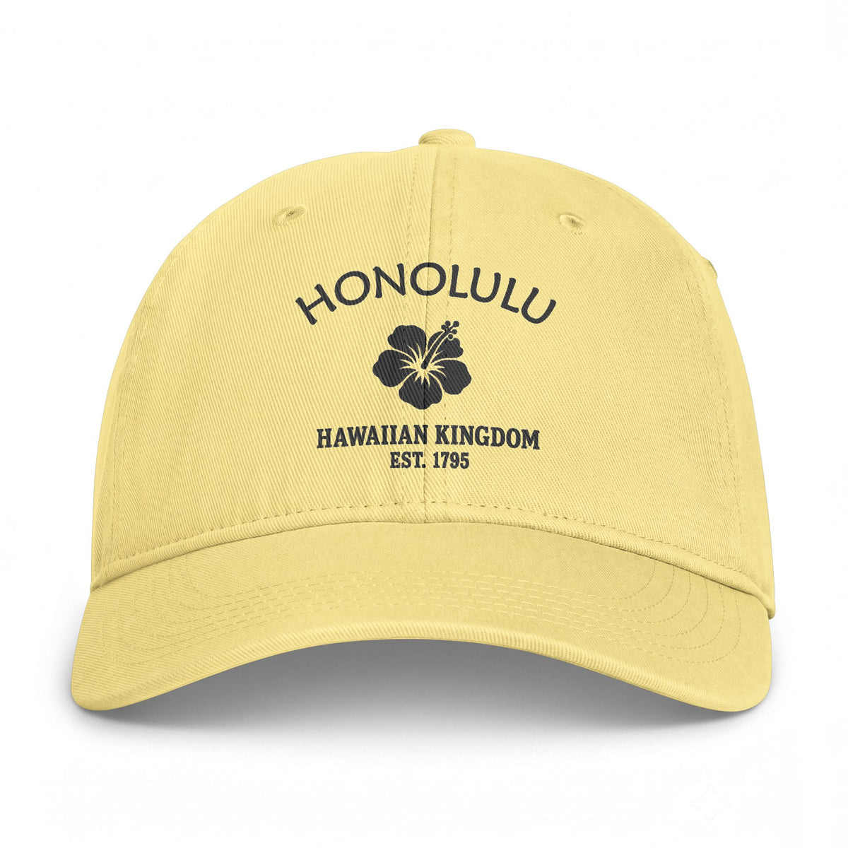 Honolulu Hawaii Distressed Cotton Cap - Charcoal Print Logo