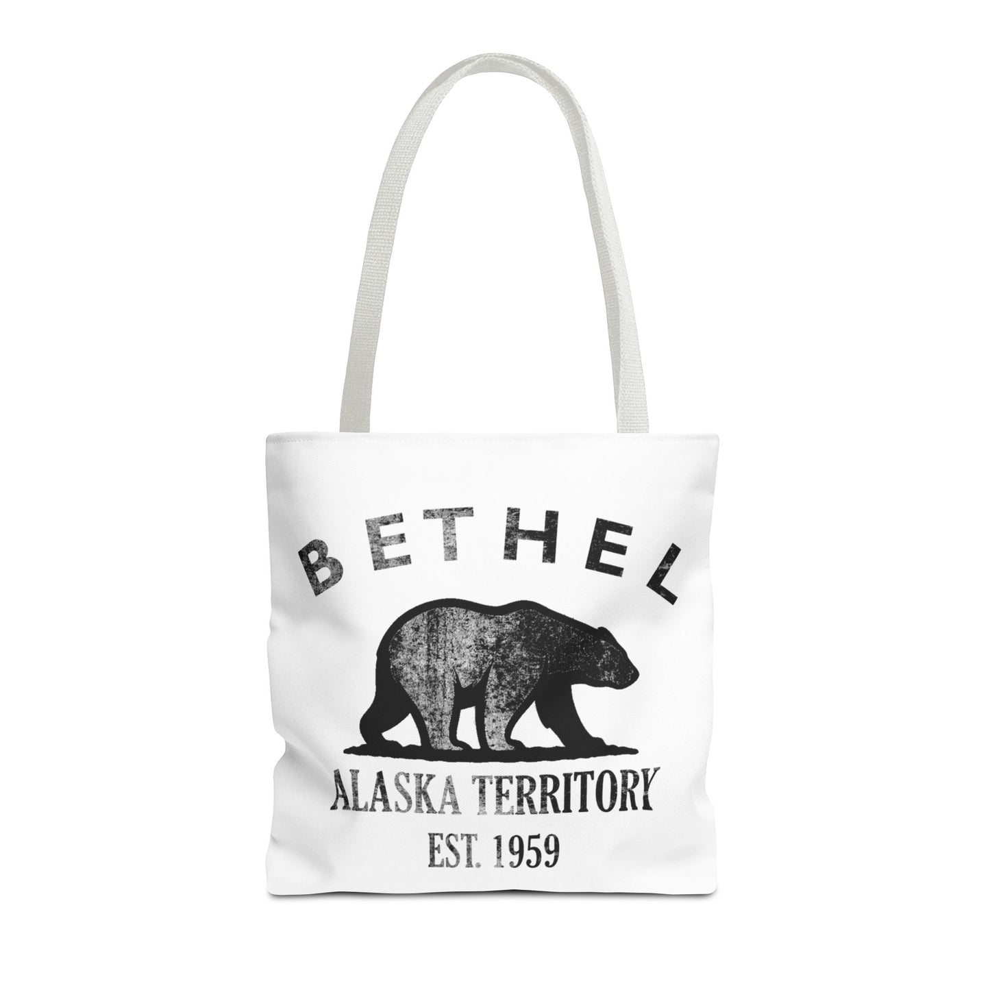 Bethel Alaska Vintage Retro Light Canvas Tote - Black Logo