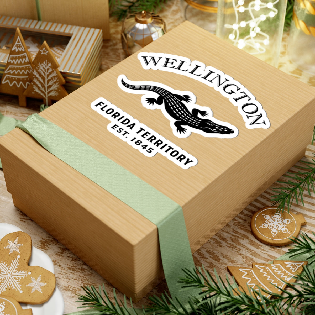 Wellington Florida Kiss-Cut Vintage Retro Vinyl Sticker - Black Logo