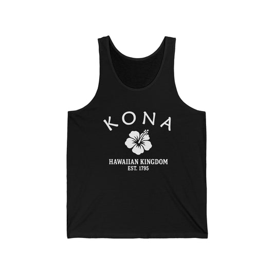 Kona Hawaii Unisex Cotton Jersey Tank Top - White Logo