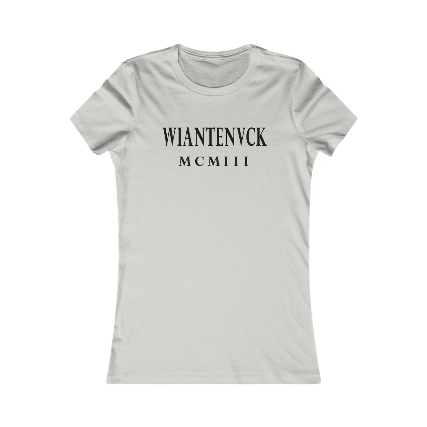 Wiantenuck Ringspun Cotton Fitted Vintage Retro Womens Tee - Black Logo