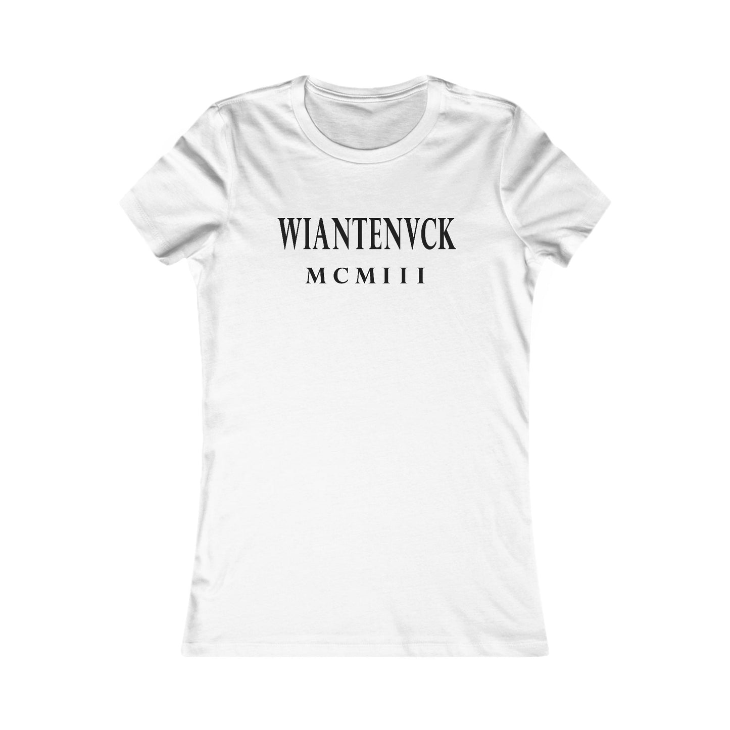 Wiantenuck Ringspun Cotton Fitted Vintage Retro Womens Tee - Black Logo
