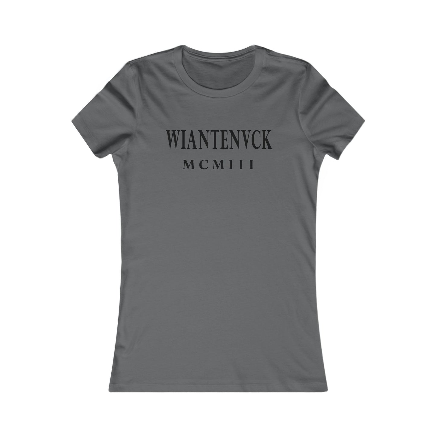 Wiantenuck Ringspun Cotton Fitted Vintage Retro Womens Tee - Black Logo