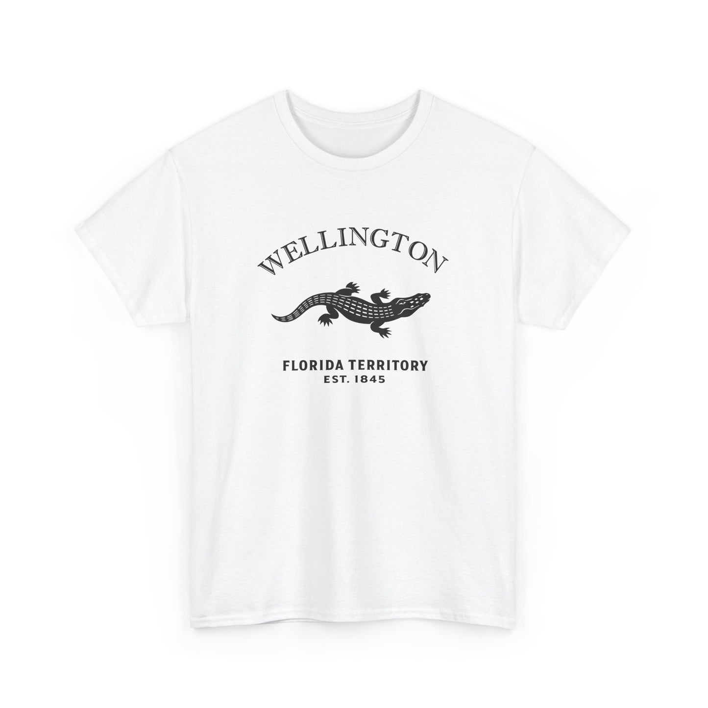 Wellington Florida Vintage Retro Unisex Heavy Cotton Tee - Black Logo
