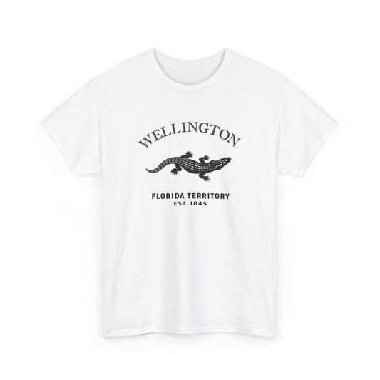 Wellington Florida Vintage Retro Unisex Heavy Cotton Tee - Black Logo