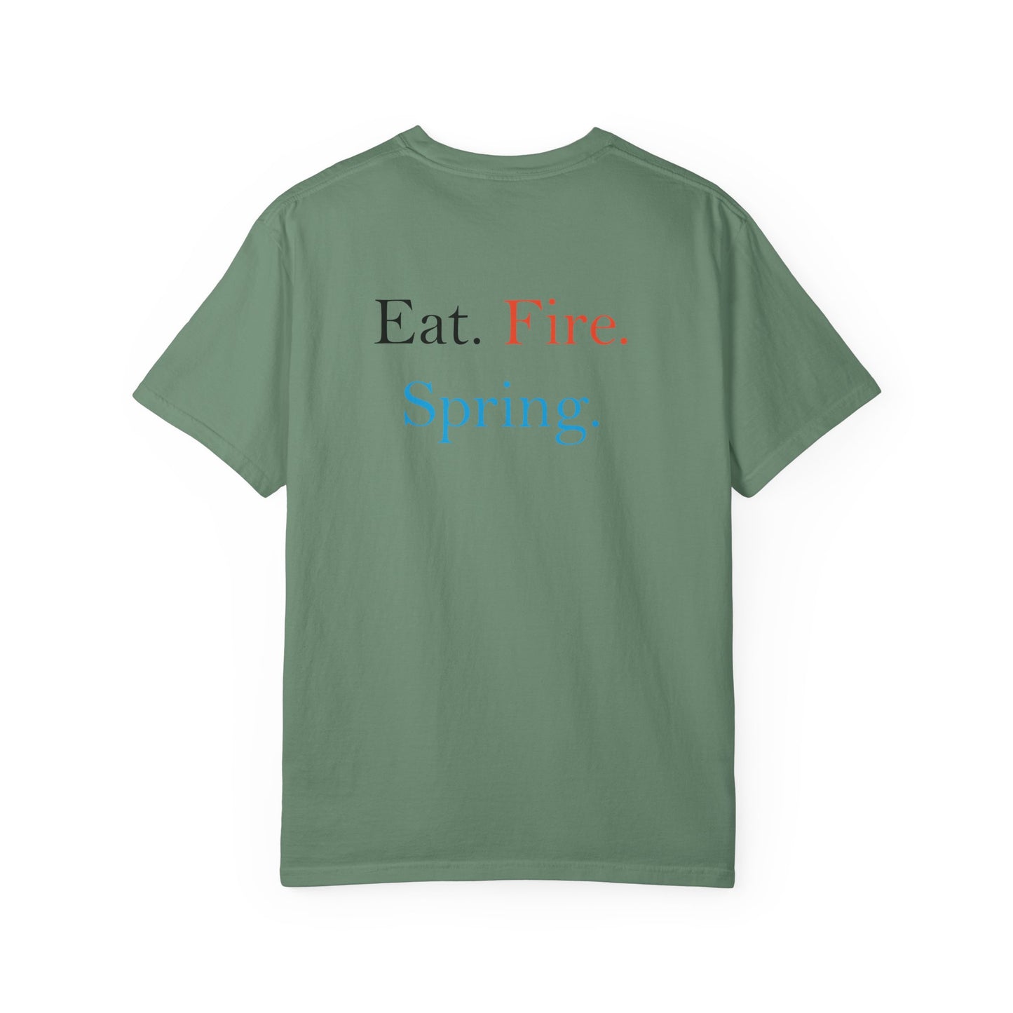 Eat Fire Spring Front & Rear Print Art Series Cotton Tee - Text Logo