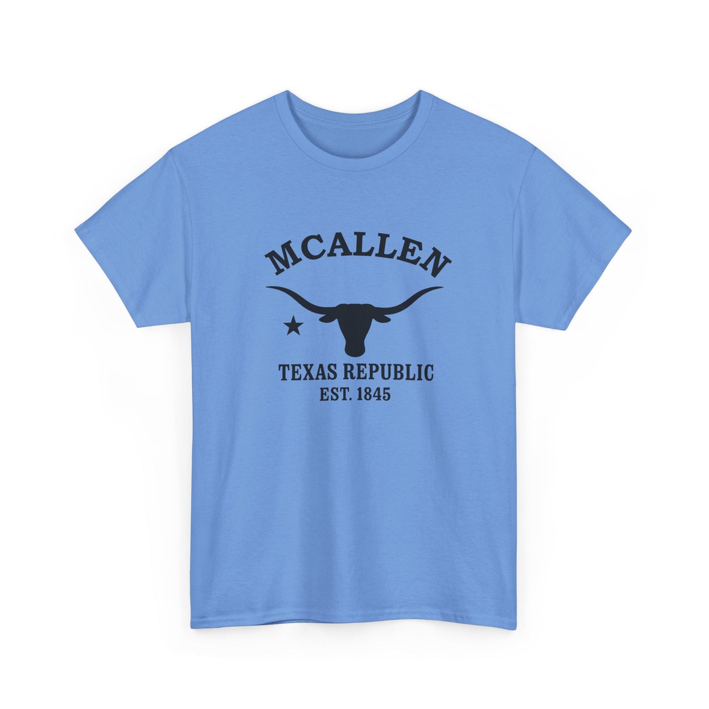 McAllen Texas Vintage Retro Unisex Heavy Cotton Tee - Black Logo