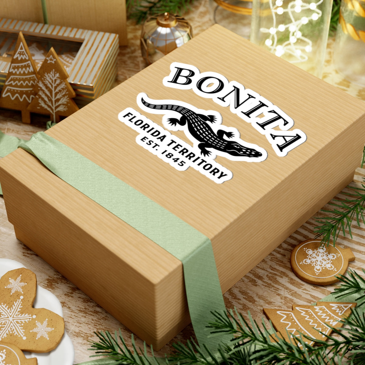 Bonita Florida Vintage Retro Vinyl Sticker - Black Logo