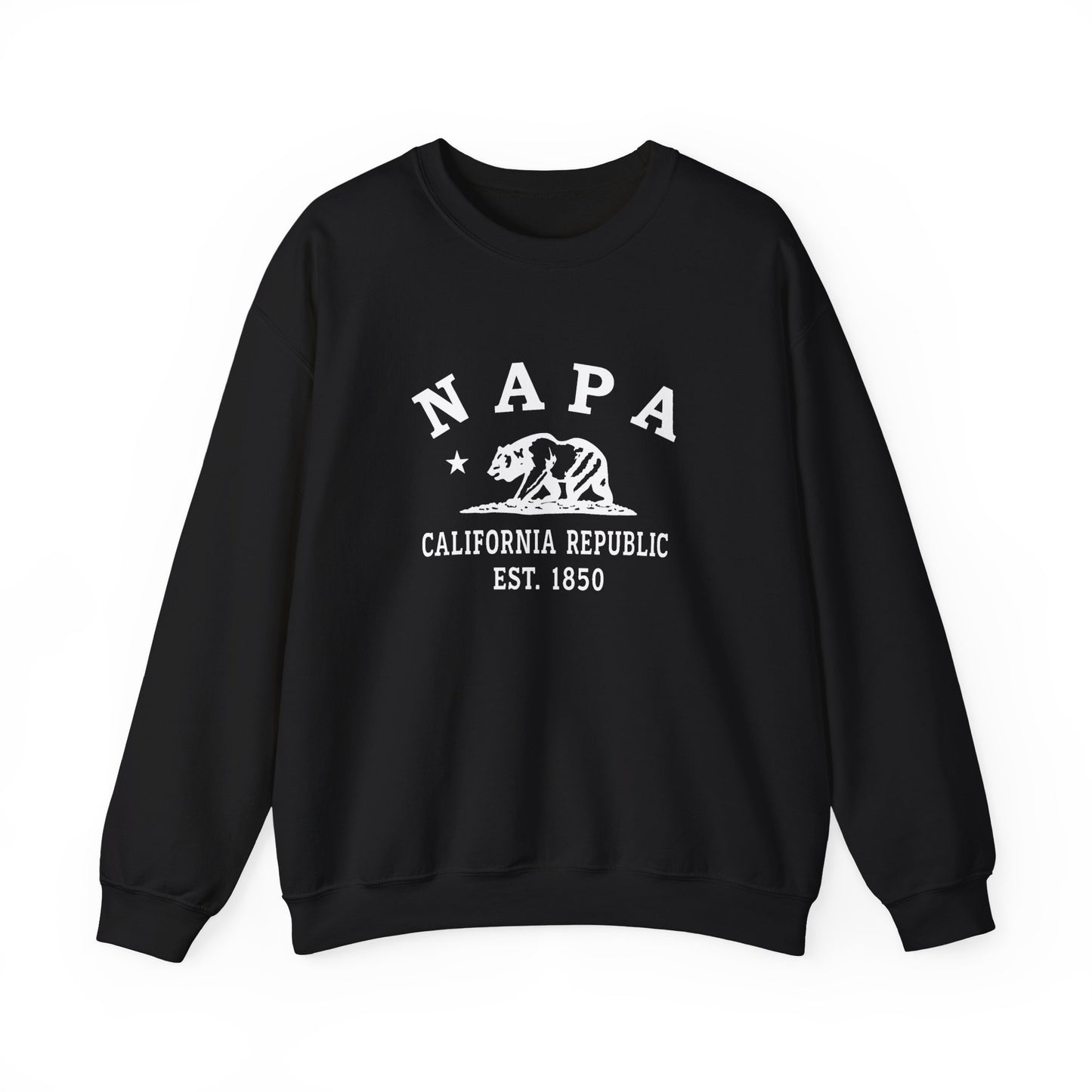 Napa California Vintage Retro Unisex Heavy Crewneck Sweatshirt - White Logo