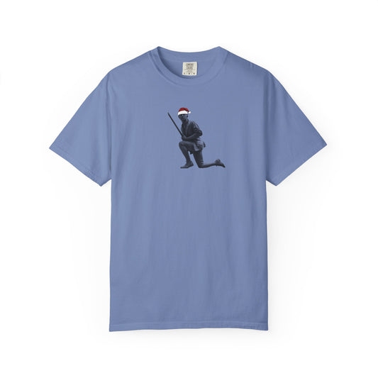 Any Town Front Only Logo Vintage Retro Minuteman Holiday Cotton Tee - No Text - White
