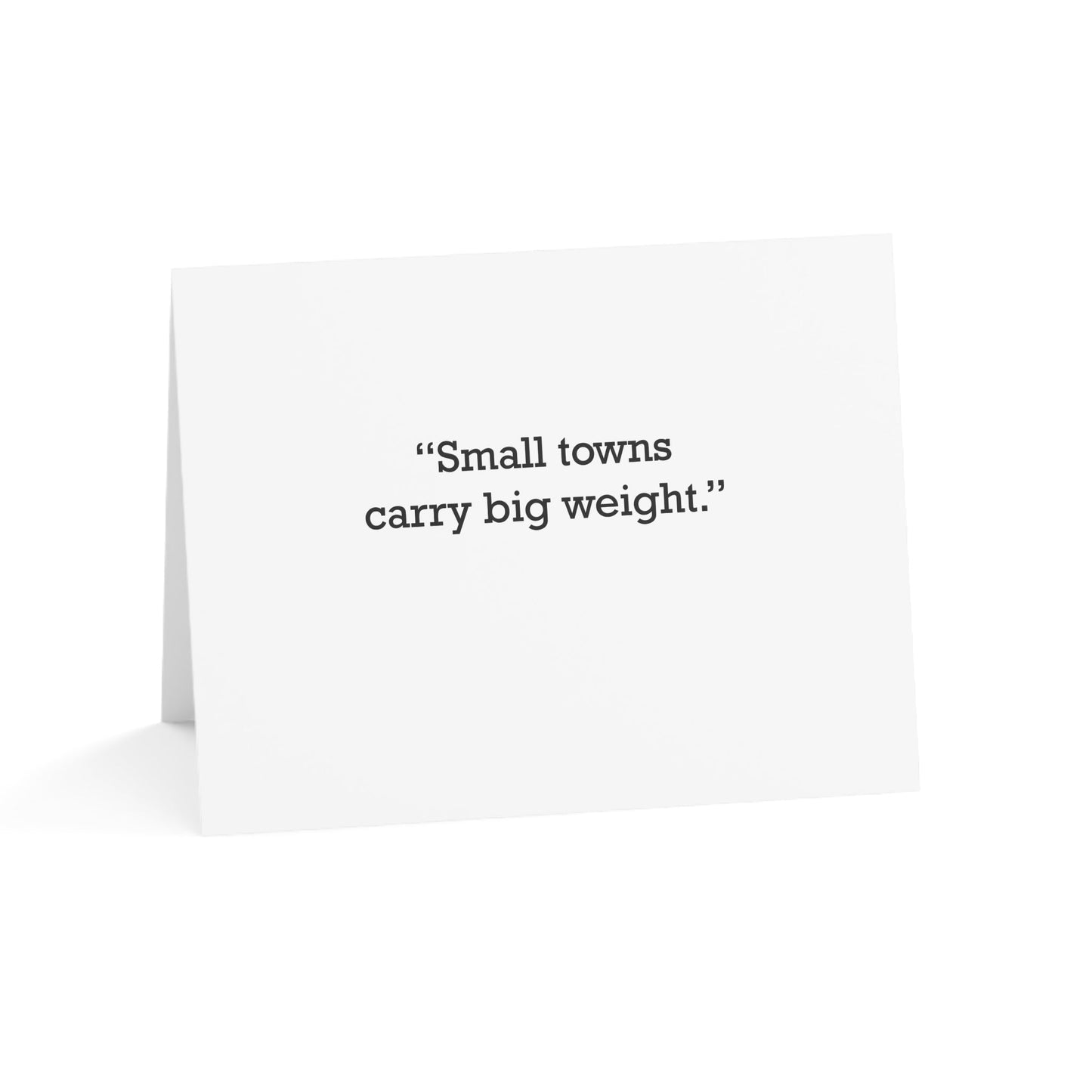 Quote 33 Small Towns Carry Vintage Retro Thank You Card Set - Black Logo