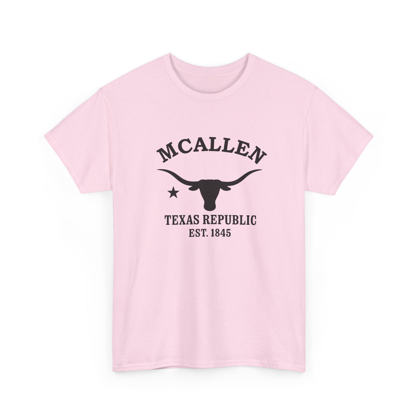 McAllen Texas Vintage Retro Unisex Heavy Cotton Tee - Black Logo