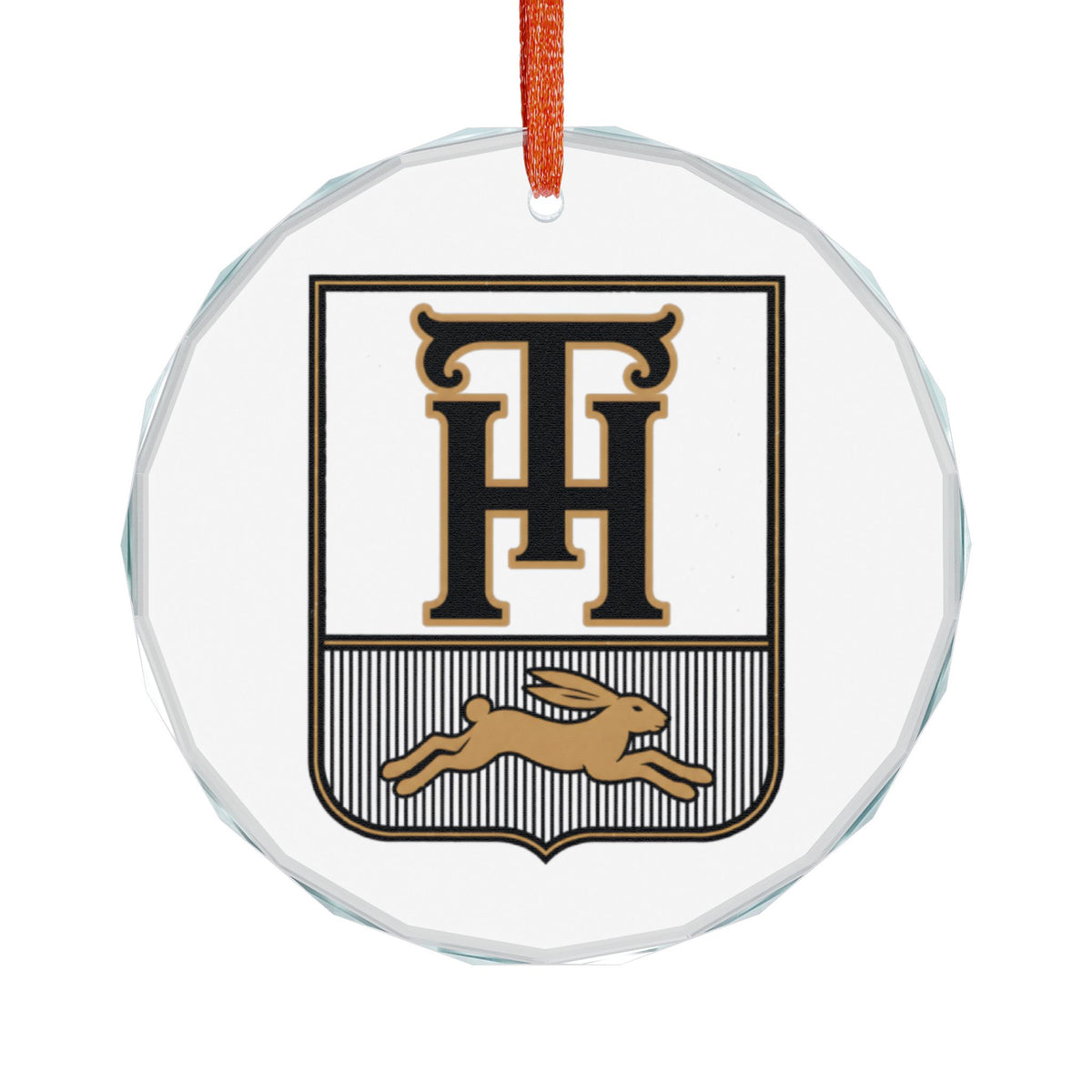 Team Haas Crystal Glass Ornament with Gold Gift Box Packaging