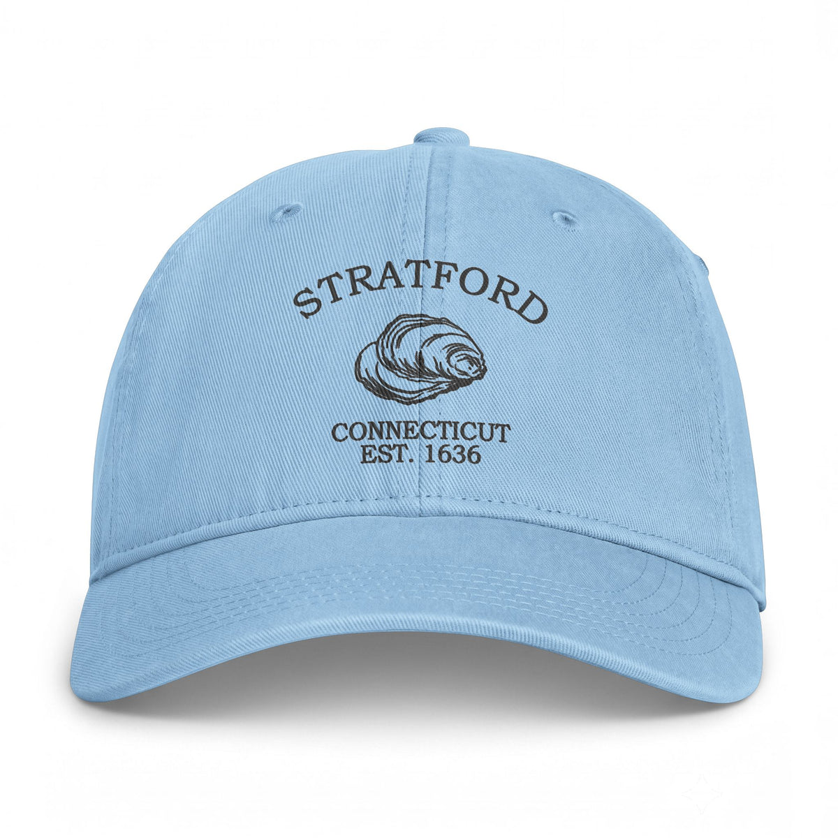 Stratford Connecticut Distressed Cotton Cap - Charcoal Print Logo