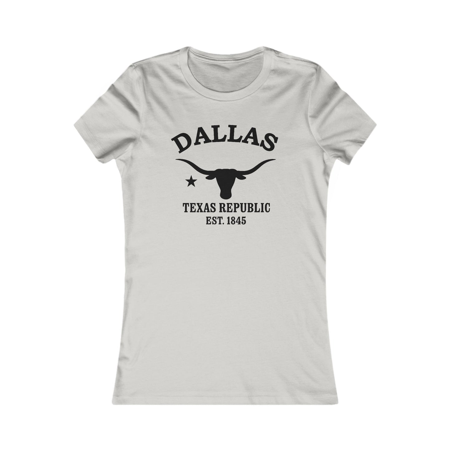 Dallas Texas Vintage Retro Womens Fitted Ringspun Cotton Tee - Black Logo