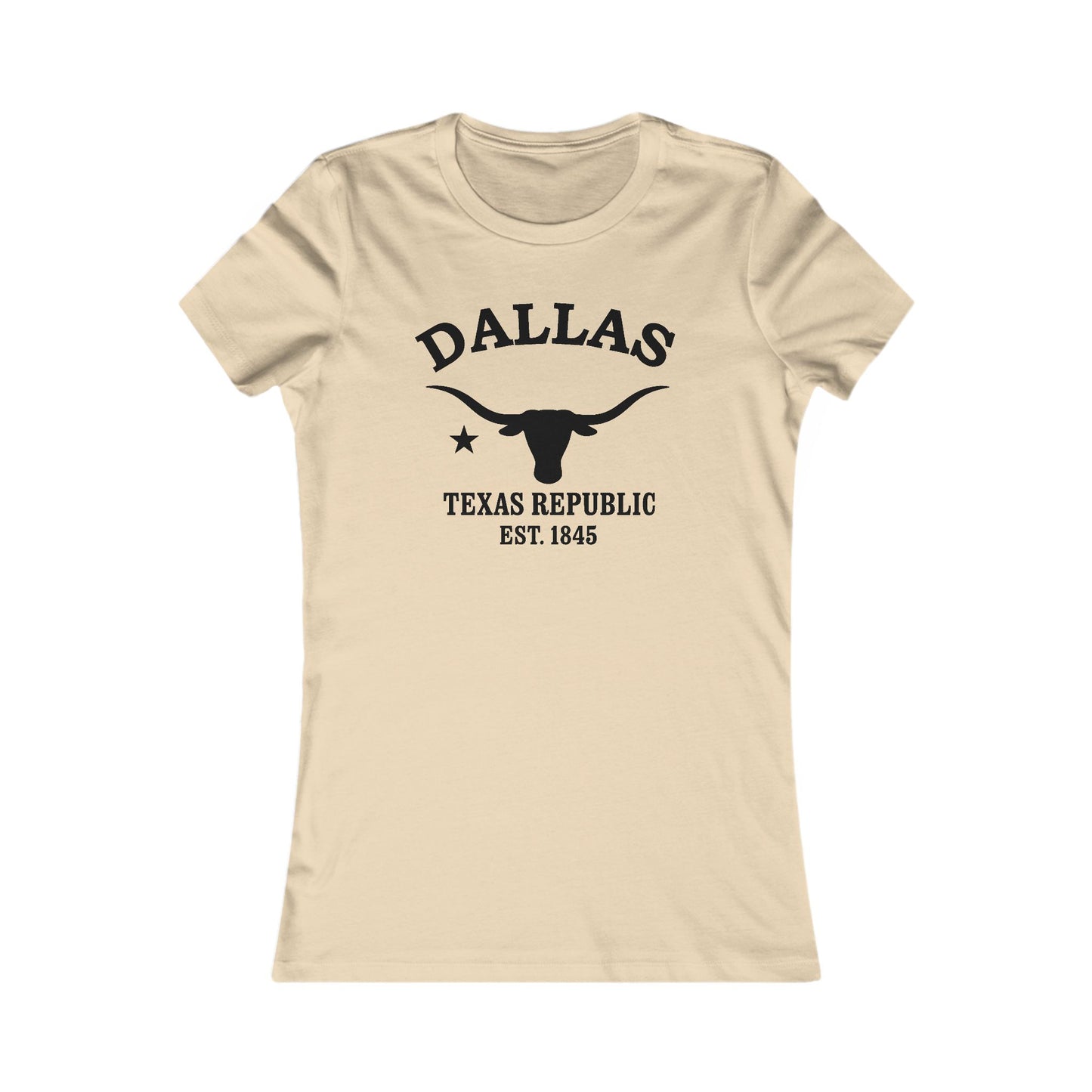 Dallas Texas Vintage Retro Womens Fitted Ringspun Cotton Tee - Black Logo