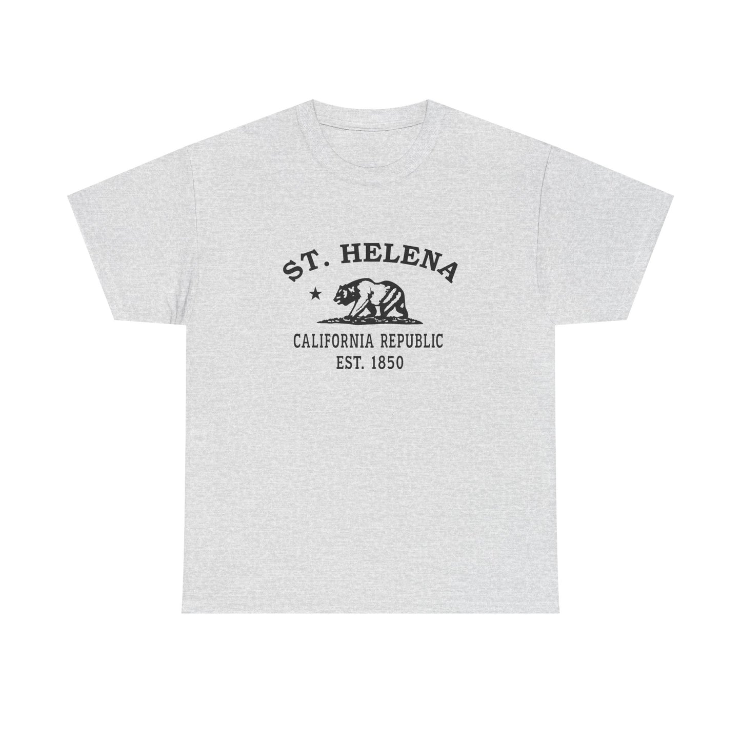 St Helena California Vintage Retro Unisex Heavy Cotton Tee - Black Logo