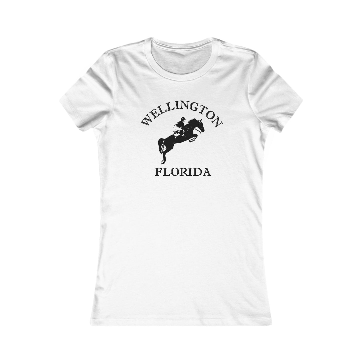 Wellington Florida Vintage Retro Ringspun Cotton Fitted Womens Equestrian Tee