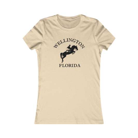 Wellington Florida Vintage Retro Ringspun Cotton Fitted Womens Equestrian Tee