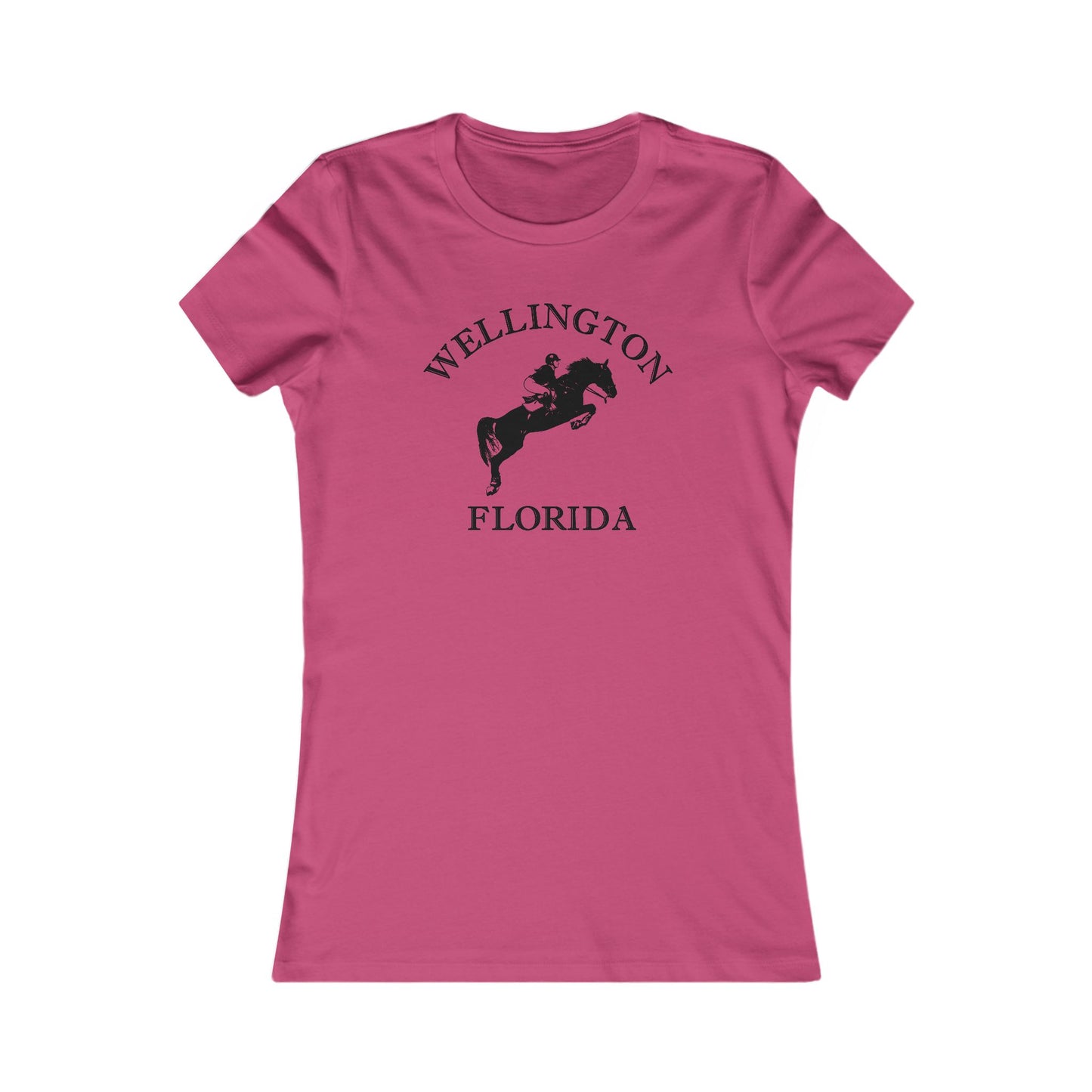 Wellington Florida Vintage Retro Ringspun Cotton Fitted Womens Equestrian Tee