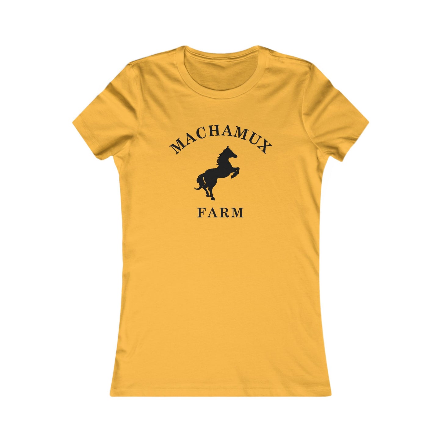 Machamux Farm Vintage Retro Womens Fitted Ringspun Cotton Tee - Black Logo