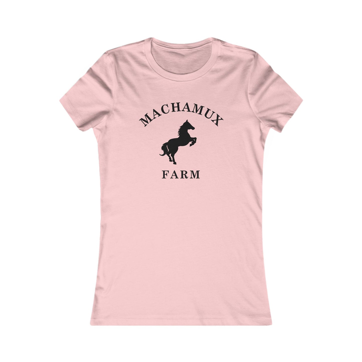 Machamux Farm Vintage Retro Womens Fitted Ringspun Cotton Tee - Black Logo
