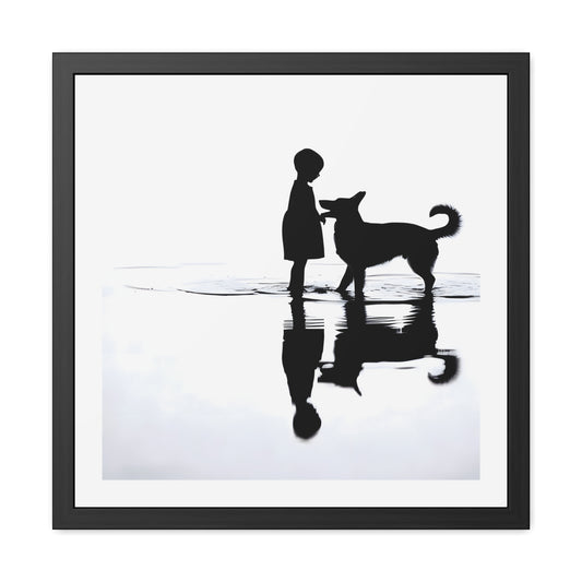 Boy and Hound - Tide & Light Series Framed Art Print