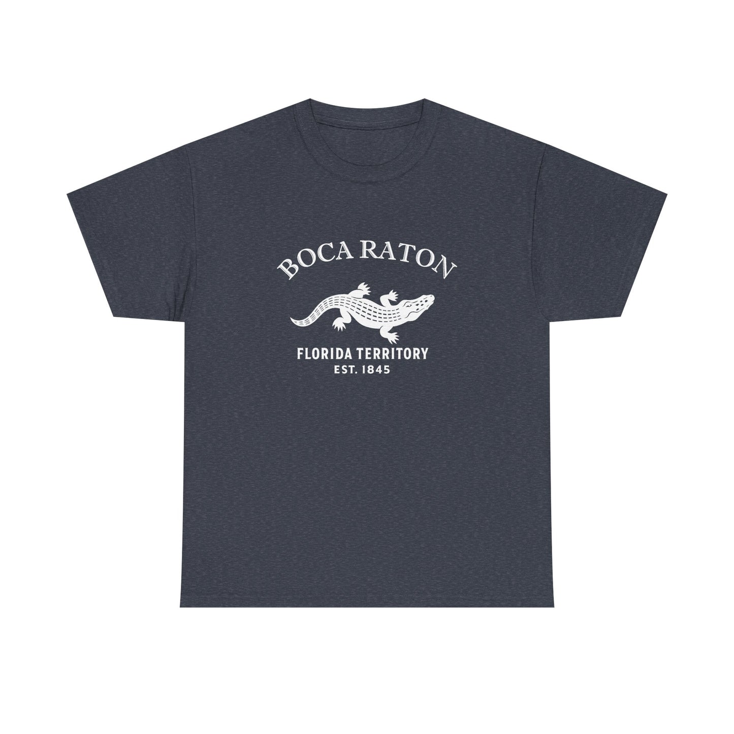 Boca Raton Florida Vintage Retro Unisex Heavy Cotton Tee - White Logo