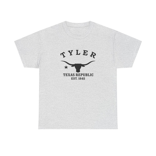Tyler Texas Vintage Retro Unisex Heavy Cotton Tee - Black Logo