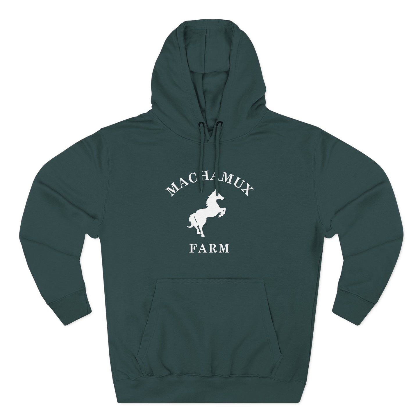 Machamux Farm Vintage Retro Unisex Heavy Cotton Hoodie - White Logo