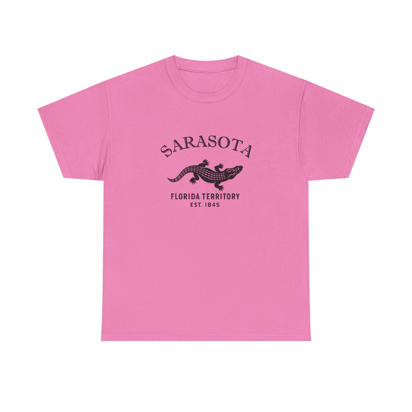 Sarasota Florida Vintage Retro Unisex Heavy Cotton Tee - Black Logo