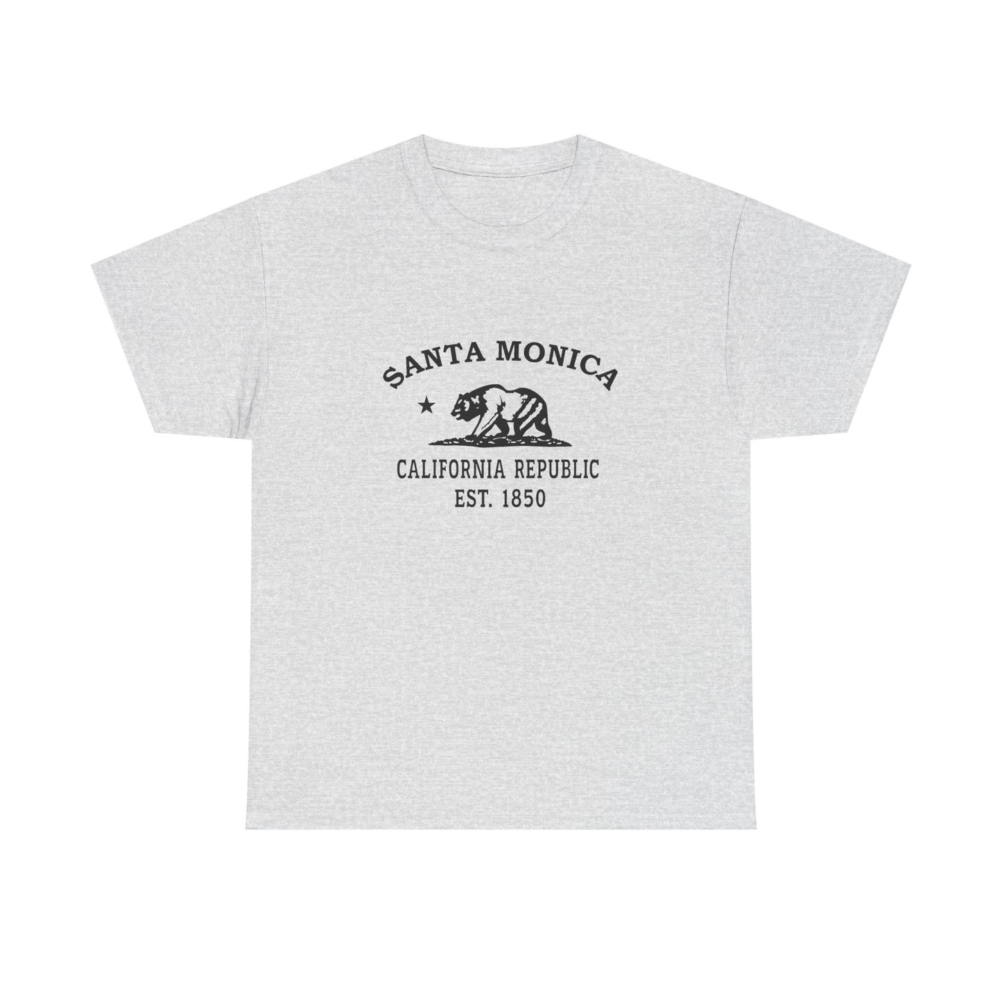 Santa Monica California Vintage Retro Unisex Heavy Cotton Tee - Black Logo