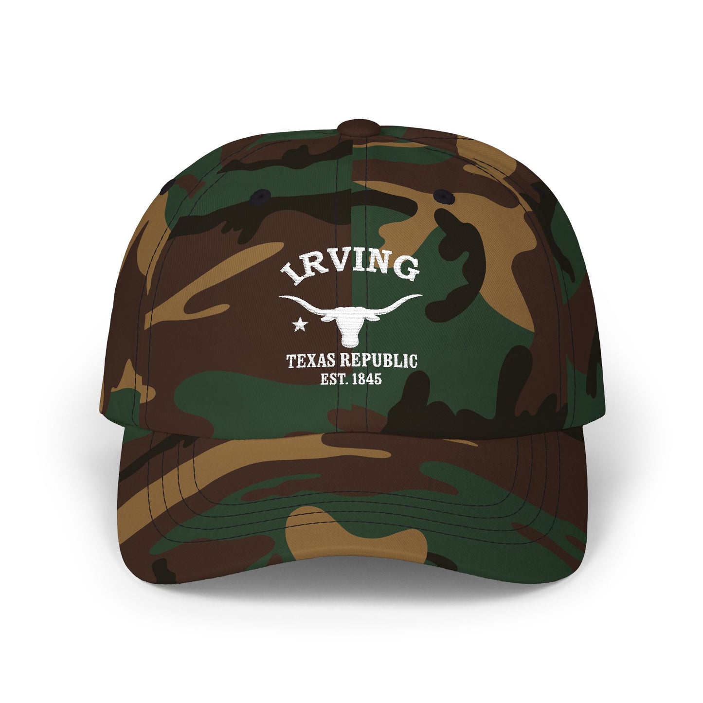 Irving Texas Classic Embroidered Cotton Cap - White Logo