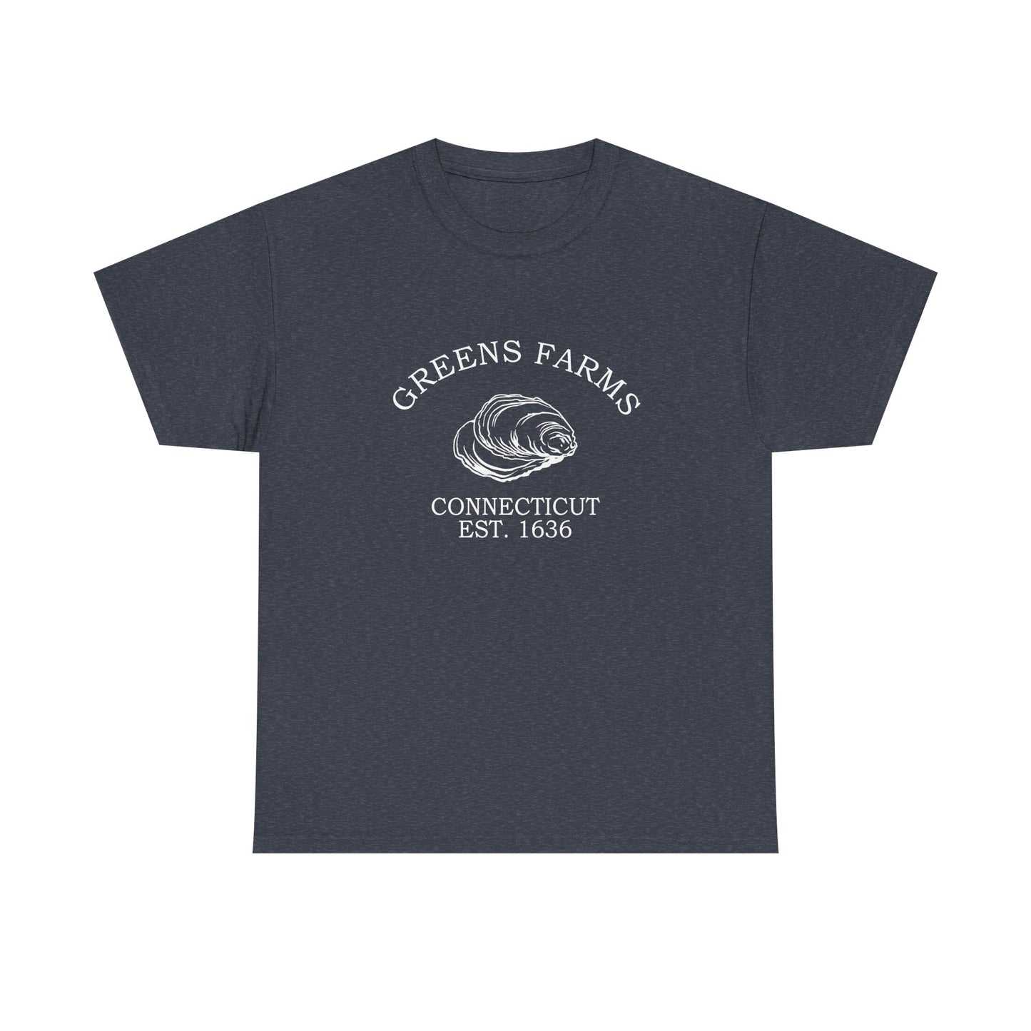 Greens Farms Connecticut Vintage Retro Unisex Heavy Cotton Tee - White Logo