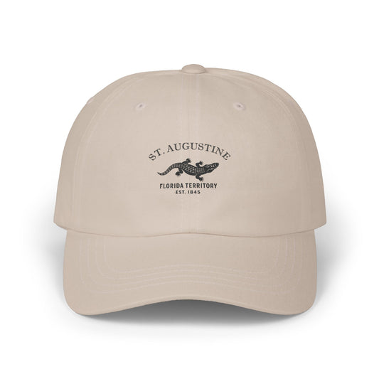 St Augustine Florida Vintage Retro Embroidered Cotton Cap - Black Logo
