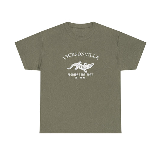 Jacksonville Florida Vintage Retro Unisex Heavy Cotton Tee - White Logo