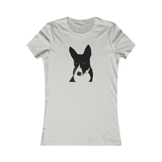 A Life Well Lived Basenji Retro Ringspun Cotton Fitted Vintage Retro Womens Tee - Black Logo