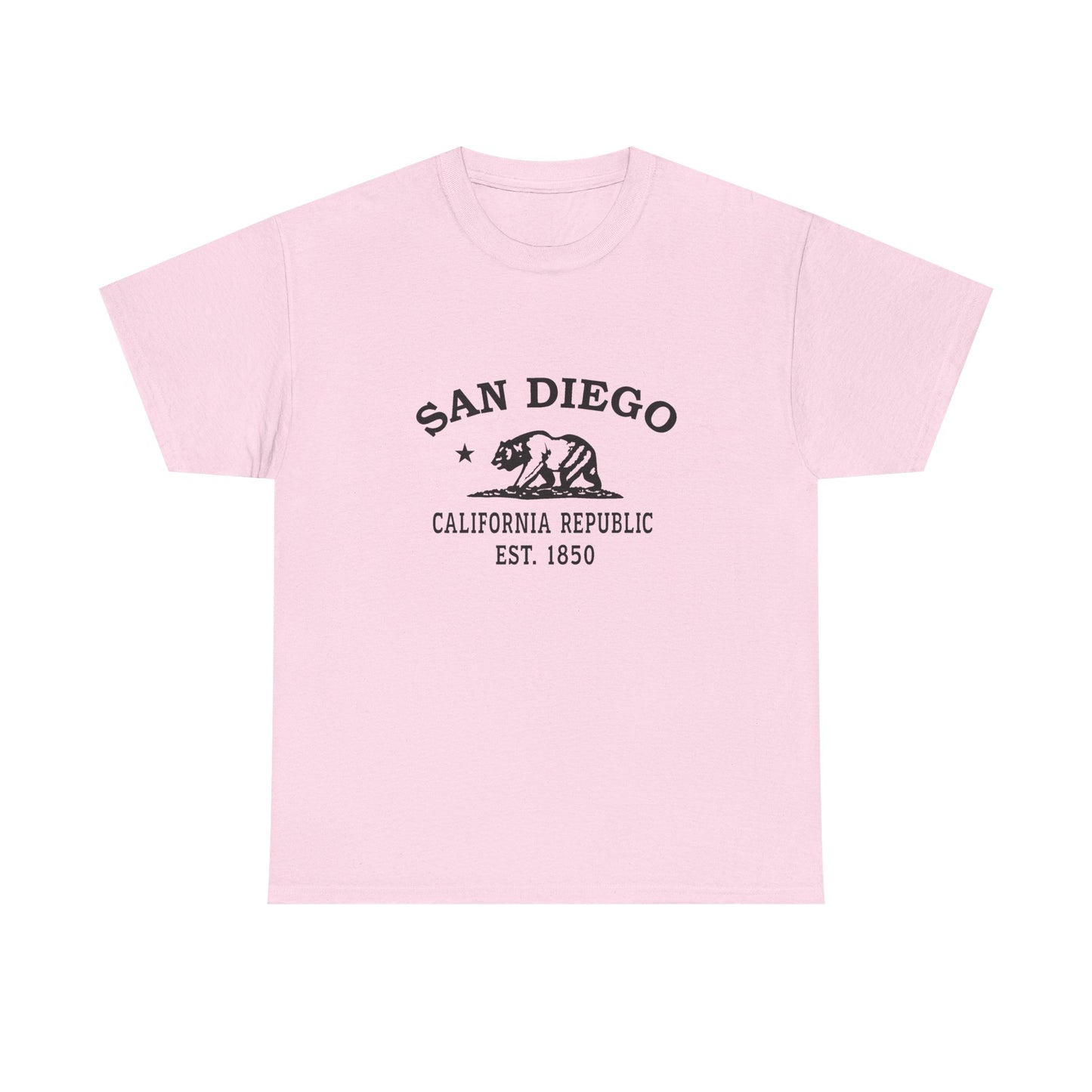 San Diego California Vintage Retro Unisex Heavy Cotton Tee - Black Logo