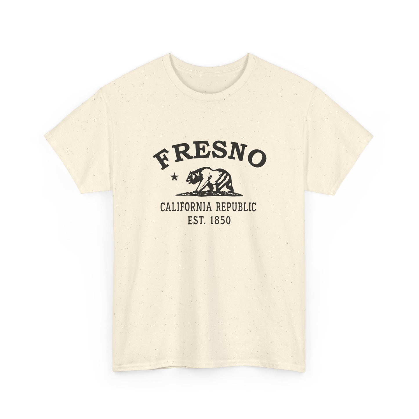 Fresno California Vintage Retro Unisex Heavy Cotton Tee - Black Logo