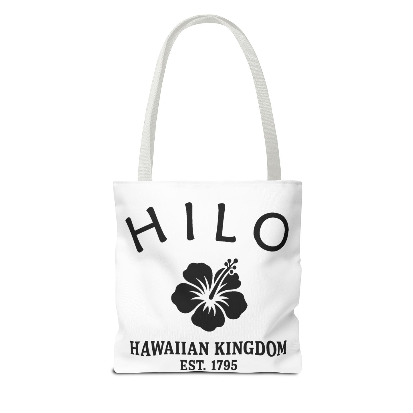 Hilo Hawaii Vintage Retro Light Canvas Tote - Black Logo