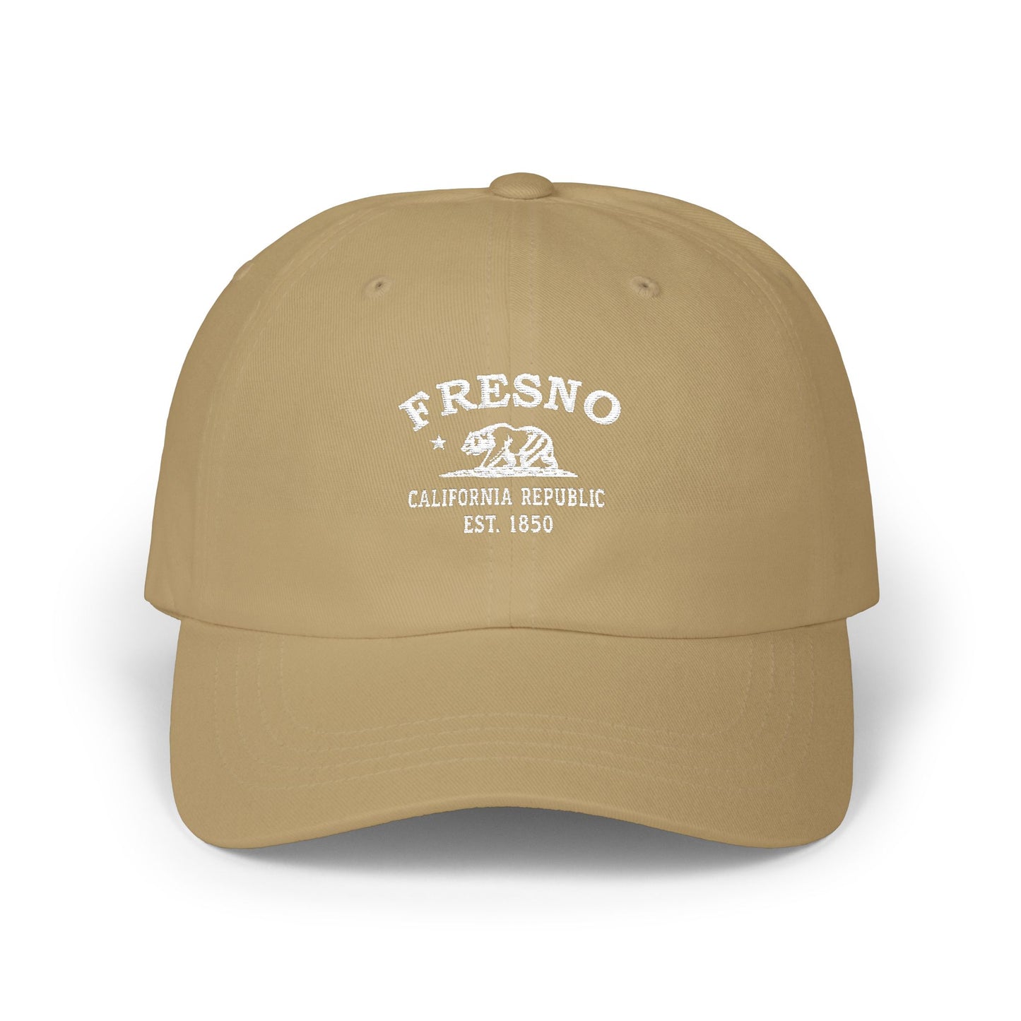 Fresno California Classic Embroidered Cotton Cap - White Logo