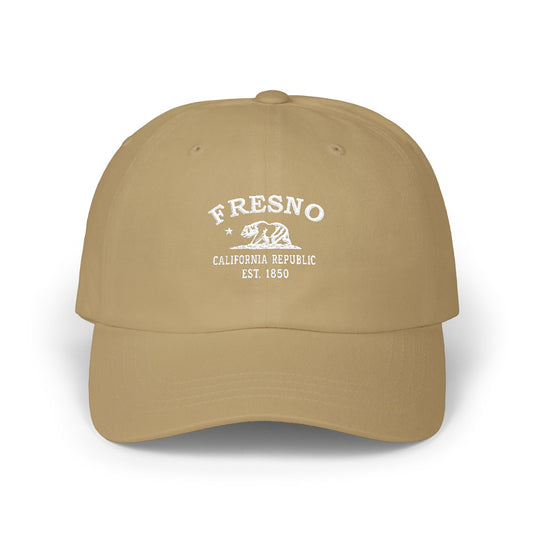 Fresno California Classic Embroidered Cotton Cap - White Logo