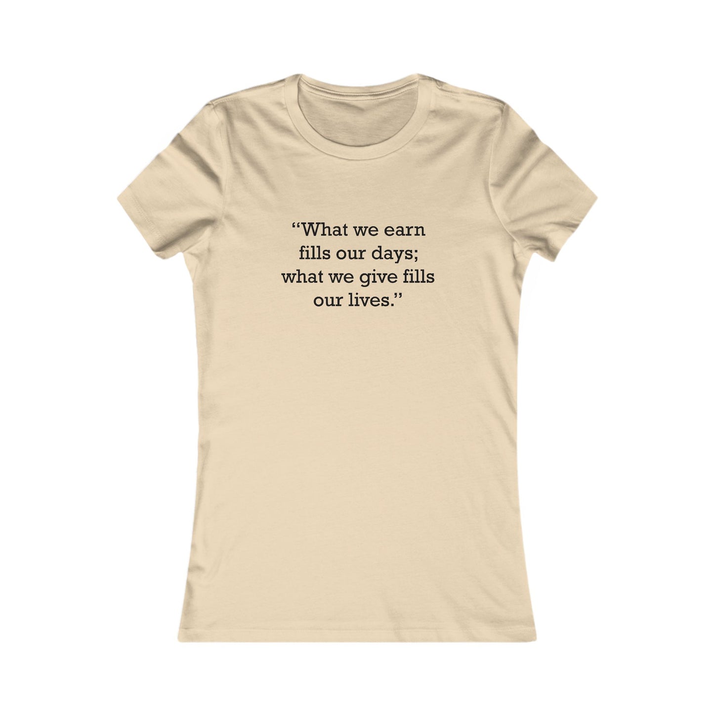 Quote 33 What We Earn Vintage Retro Womens Fitted Ringspun Cotton Tee - Black Logo