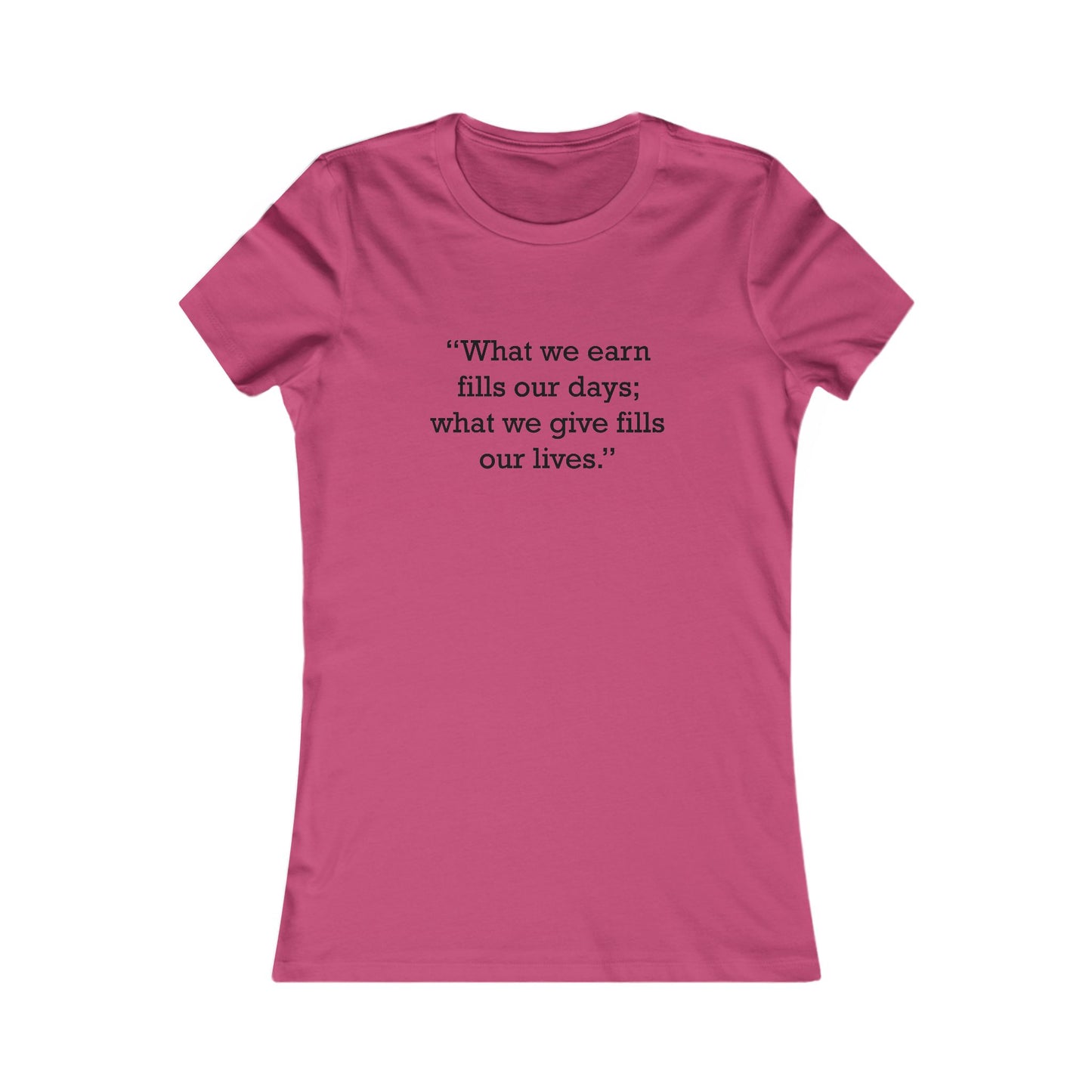 Quote 33 What We Earn Vintage Retro Womens Fitted Ringspun Cotton Tee - Black Logo